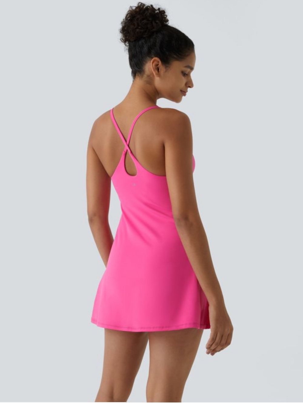 NWT Halara SoftlyZero Plush Backless Active Dress Pink 2X Built-In Shorts - Picture 2 of 5